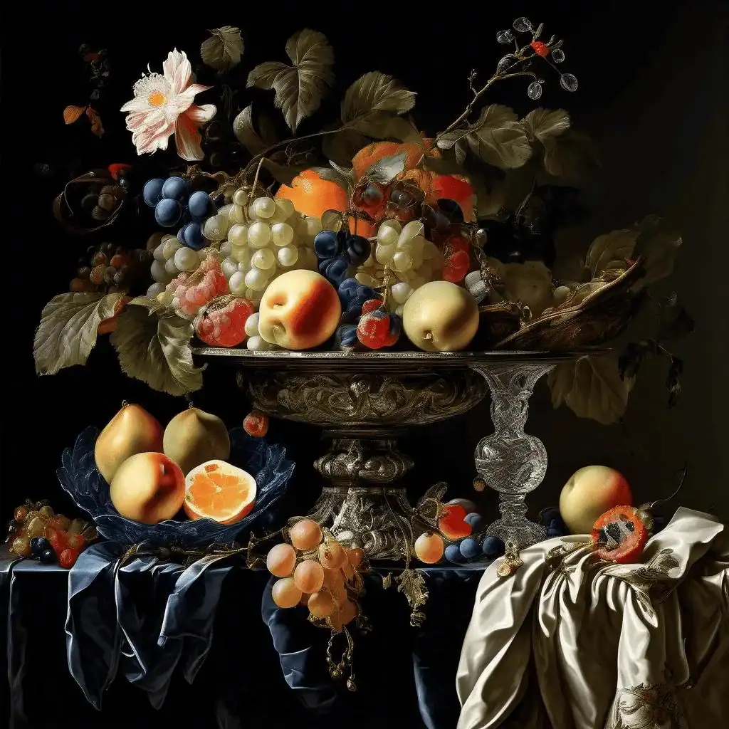 Still Life with Fruit and Crystal Vase – Willem van Aelst