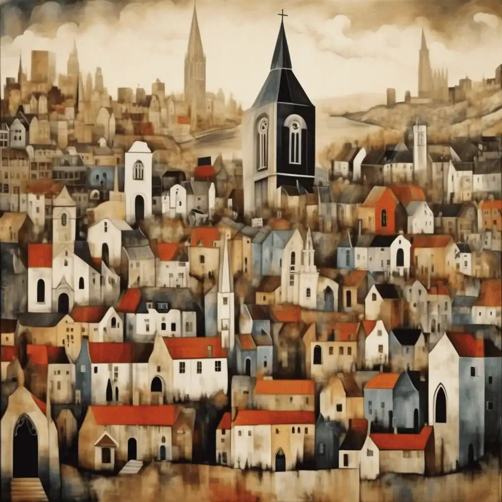 St. David’s Church (part of Tapestry in six paintings) – Niko Pirosmani